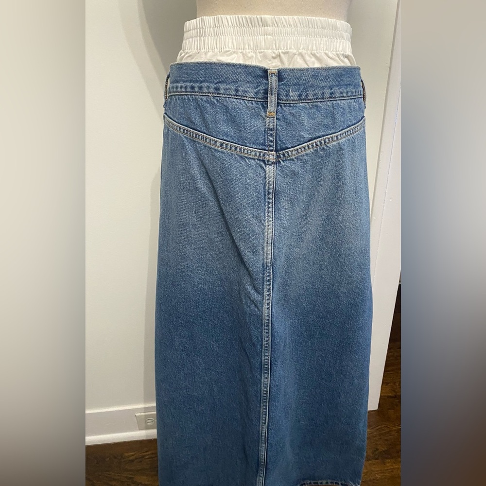 ZARA Denim Skirt With Boxer Waist - Size L - NEW - Picture 5 of 7